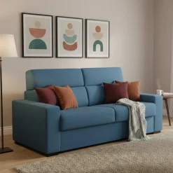 Divani Letto 2 Posti|Divano Contenitore Letto > Dmora Divano Letto 2 Posti Sfoderabile Contenitore 180x95 cm, di Apertura a Ribalta Made in Italy - None Blu