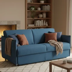Divani Letto 2 Posti|Divano Contenitore Letto > Dmora Divano Letto 2 Posti Sfoderabile Contenitore 180x95 cm, di Apertura a Ribalta Made in Italy - Trovo Blu