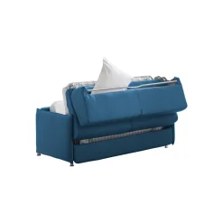 Divano Letto 2 Posti blu Sfoderabile Contenitore 180x95 cm, di Apertura a Ribalta Made in Italy - Trissino