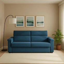 Divani Letto 2 Posti|Divano Contenitore Letto > Dmora Divano Letto 2 Posti Sfoderabile Contenitore 185x95 cm, di Apertura a Ribalta Made in Italy - Salorno Blu