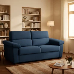 Divani Letto 2 Posti|Divano Contenitore Letto > Dmora Divano Letto 2 Posti Sfoderabile Contenitore 185x95 cm, di Apertura a Ribalta Made in Italy - Tenna Blu