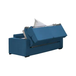 Divano Letto 2 Posti blu Sfoderabile Contenitore 200x95 cm, di Apertura a Ribalta Made in Italy - Ecate