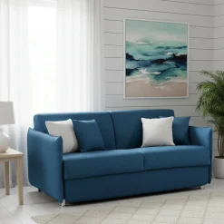 Divani Letto 3 Posti|Divano Contenitore Letto > Dmora Divano Letto 3 Posti Sfoderabile Contenitore 200x95 cm, Lavabile Made in Italy - Cecina Blu