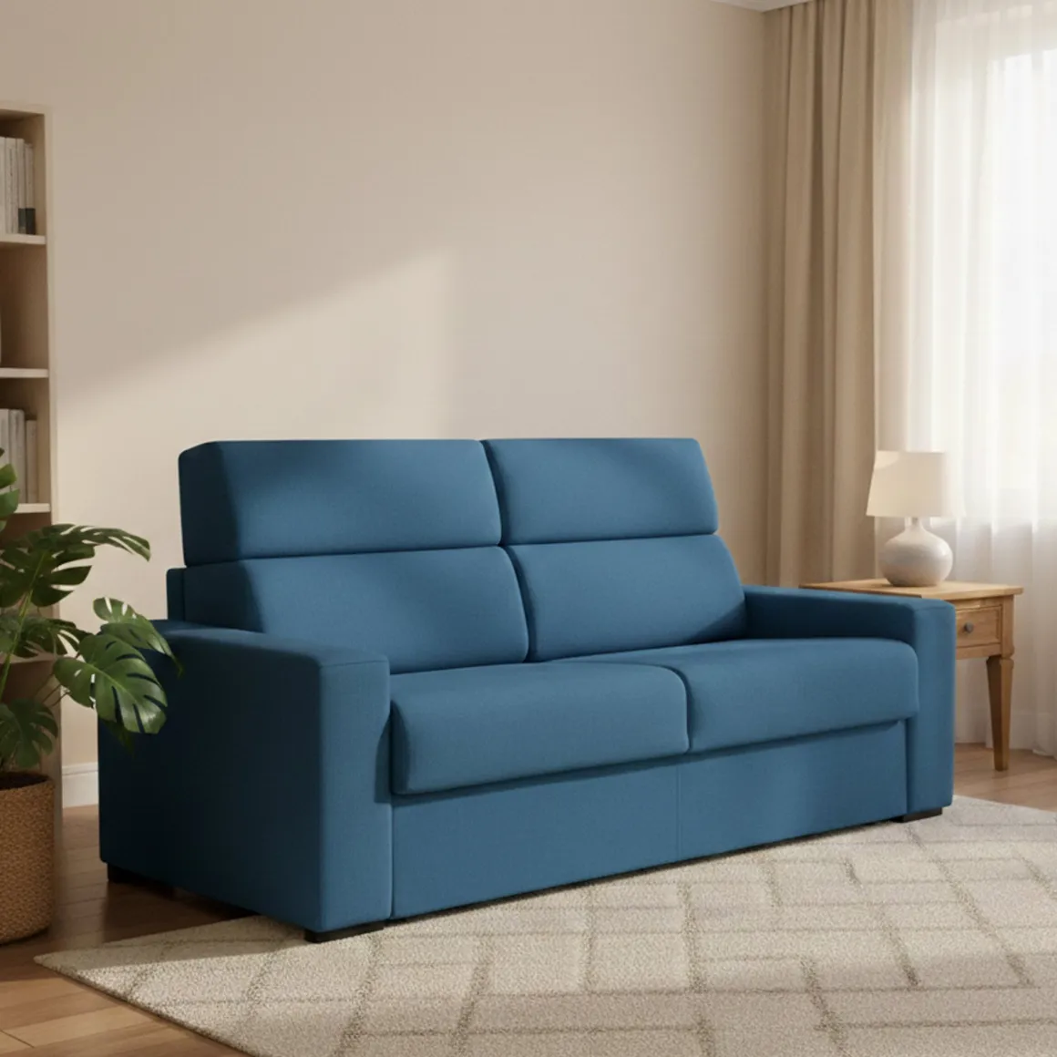 Divani Letto 3 Posti|Divano Contenitore Letto > Dmora Divano Letto 3 Posti Sfoderabile Contenitore 225x95 cm, Lavabile Made in Italy - Benedetto Blu