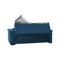 Divano Letto 3 Posti blu Sfoderabile Contenitore 225x95 cm, Lavabile Made in Italy - Nus