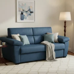 Divani Letto 3 Posti|Divani Letto > Dmora Divano Letto 3 Posti Sfoderabile Lavabile 205x86 cm, Idrorepellente Letto Estraibile Materasso Incluso Rete a Doghe Made in Italy - Avellana Blu
