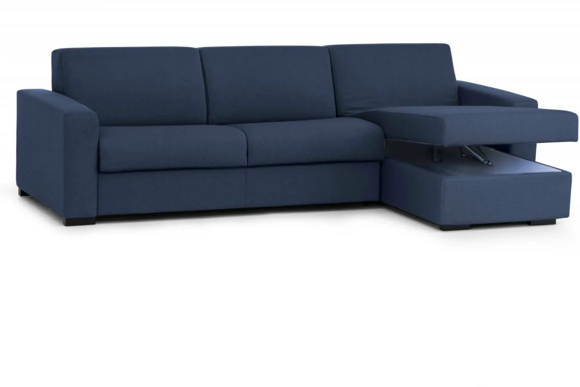 Divano letto 4 posti blu 280x95cm - Aika