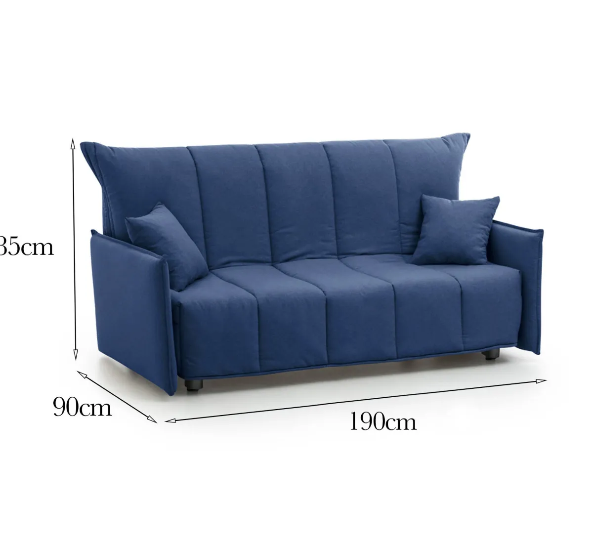 Divani Letto 3 Posti|Salotto > Dmora Divano letto 3 posti 190x90cm - Ardis Blu