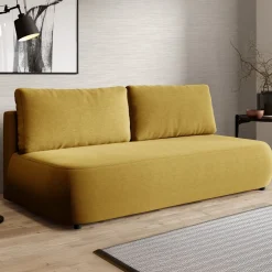 Divani Letto 2 Posti|Divano Contenitore Letto > Dmora Divano Letto 2 Posti Contenitore Cuscini Sfoderabili 210x106 cm, Reclinabile - Brugnato Giallo