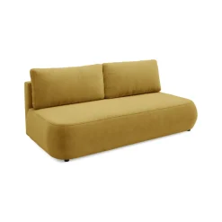 Divani Letto 2 Posti|Divano Contenitore Letto > Dmora Divano Letto 2 Posti Contenitore Cuscini Sfoderabili 210x106 cm, Reclinabile - Brugnato Giallo