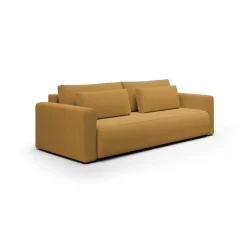 Divano Letto 2 Posti Giallo Contenitore di Apertura a Libro 240x105 cm, Reclinabile - Erbezzo