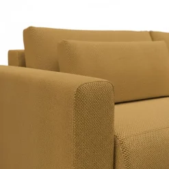 Divano Letto 2 Posti Giallo Contenitore di Apertura a Libro 240x105 cm, Reclinabile - Erbezzo
