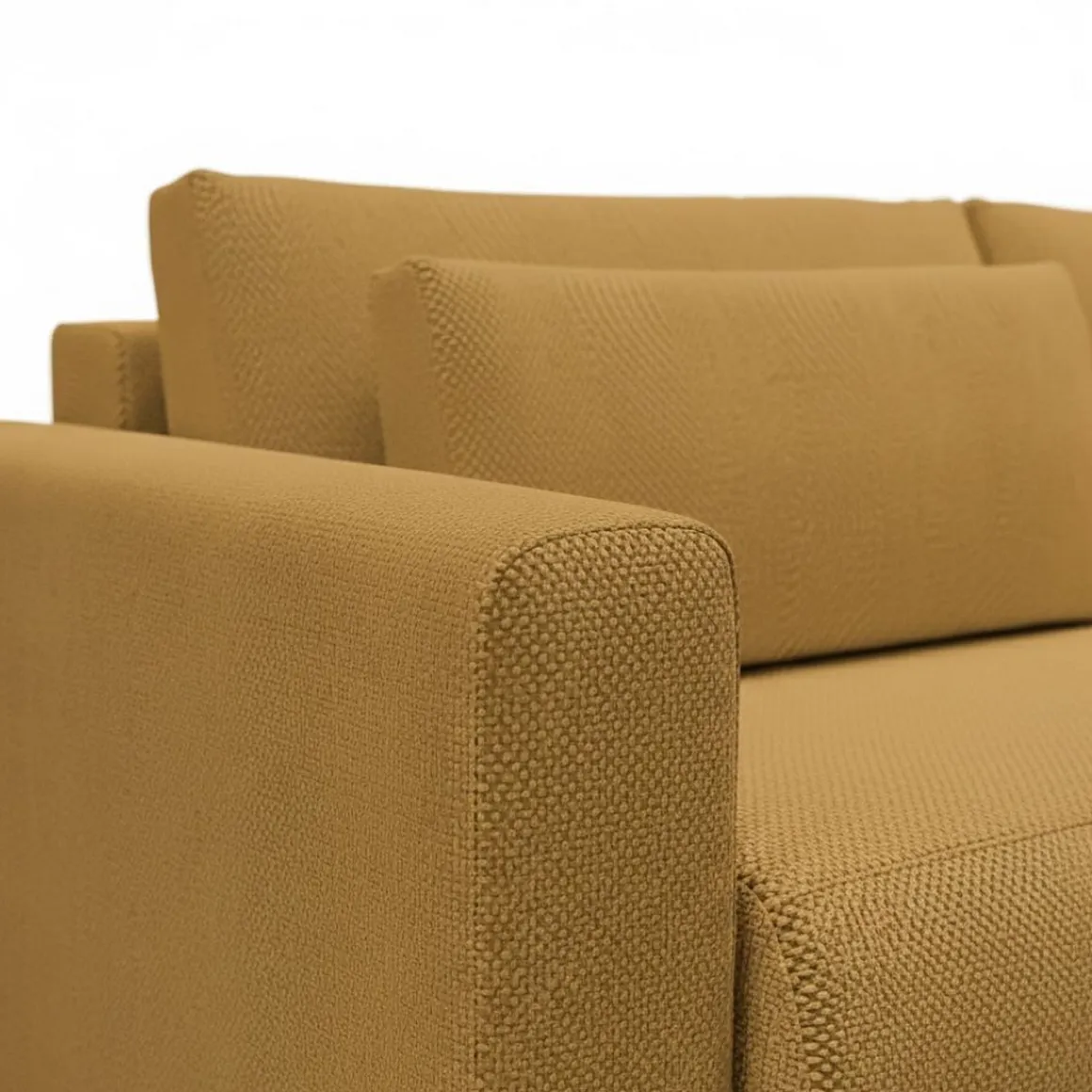 Divano Letto 2 Posti Giallo Contenitore di Apertura a Libro 240x105 cm, Reclinabile - Erbezzo