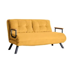 Divano letto 2 posti giallo 133x78cm - Calvin