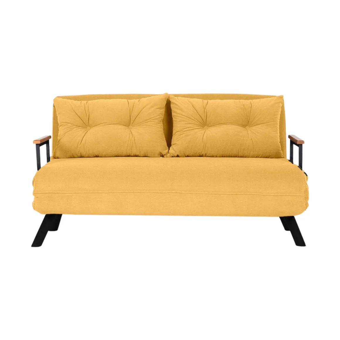 Divano letto 2 posti giallo 133x78cm - Calvin