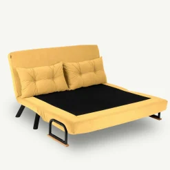 Divano letto 2 posti giallo 133x78cm - Calvin