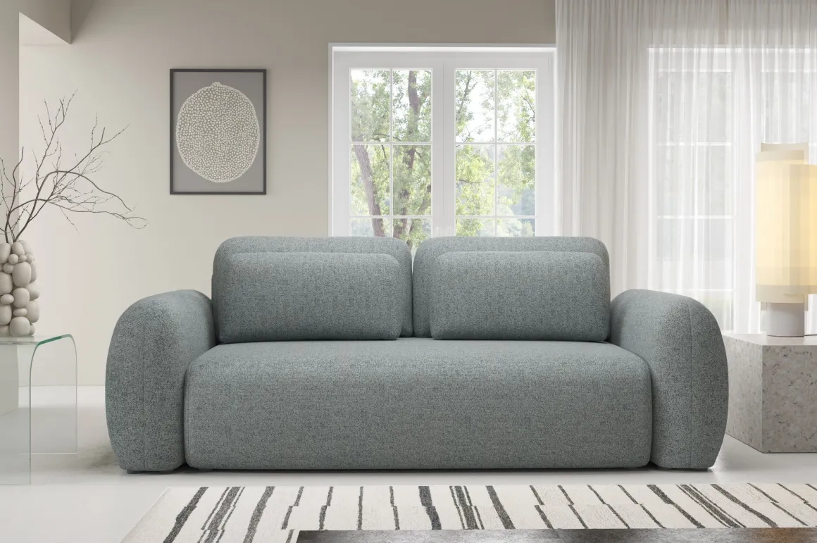 Divano Letto 3 Posti Grigio Cenere Contenitore di Apertura a Libro 266x121 cm, Reclinabile - Sessame