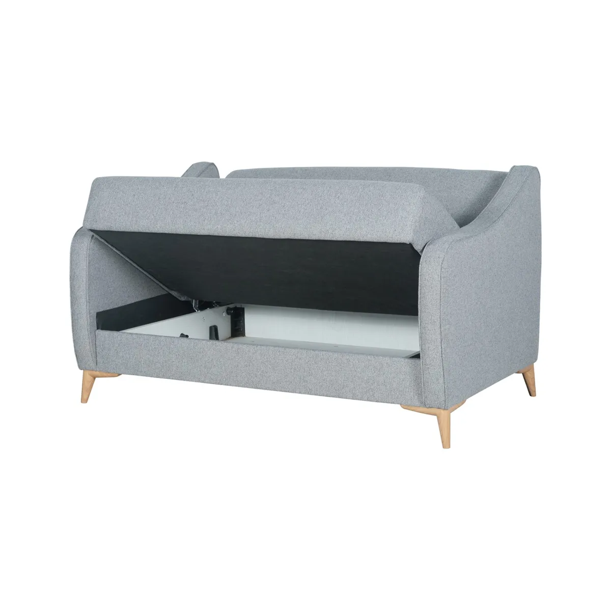 Divani Letto 2 Posti|Divano Contenitore Letto > Dmora Divano Letto 2 Posti Contenitore 142x90 cm, Lavabile - Propata Grigio Chiaro