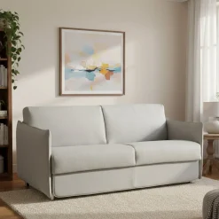 Divani Letto 2 Posti|Divano Contenitore Letto > Dmora Divano Letto 2 Posti Sfoderabile Contenitore 160x95 cm, di Apertura a Ribalta Made in Italy - Verceia Grigio Chiaro
