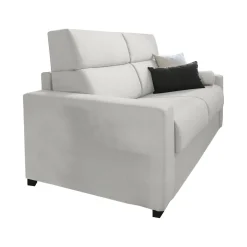 Divano Letto 2 Posti Grigio Chiaro Sfoderabile Contenitore 180x95 cm, di Apertura a Ribalta Made in Italy - Casabona