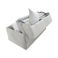 Divano Letto 2 Posti Grigio Chiaro Sfoderabile Contenitore 180x95 cm, di Apertura a Ribalta Made in Italy - Trissino