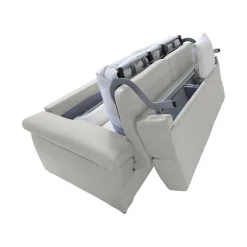 Divano Letto 2 Posti Grigio Chiaro Sfoderabile Contenitore 185x95 cm, di Apertura a Ribalta Made in Italy - Seui