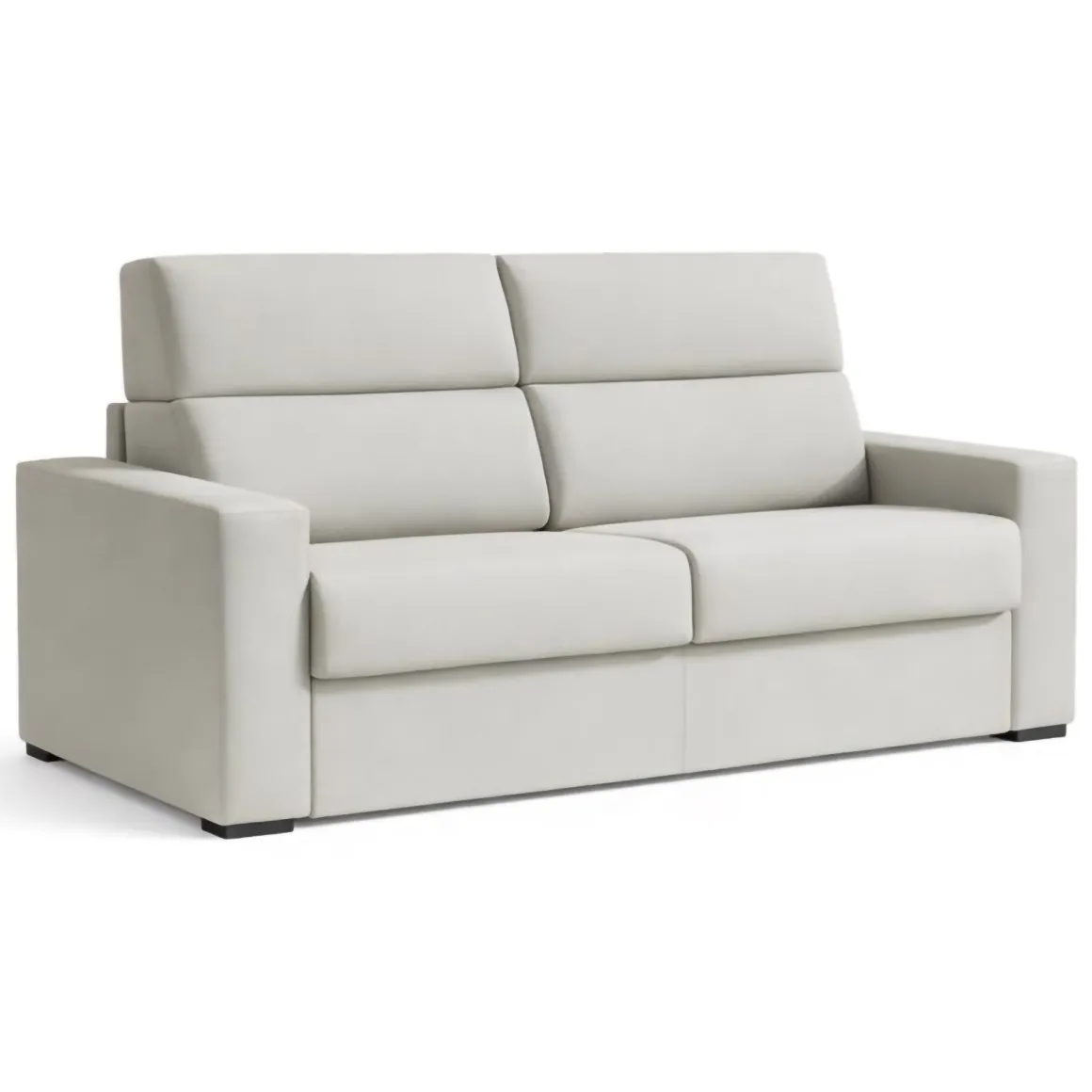 Divano Letto 2 Posti Grigio Chiaro Sfoderabile Contenitore 200x95 cm, di Apertura a Ribalta Made in Italy - Ecate