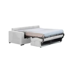 Divano Letto 2 Posti Grigio Chiaro Sfoderabile Contenitore 200x95 cm, di Apertura a Ribalta Made in Italy - Ecate