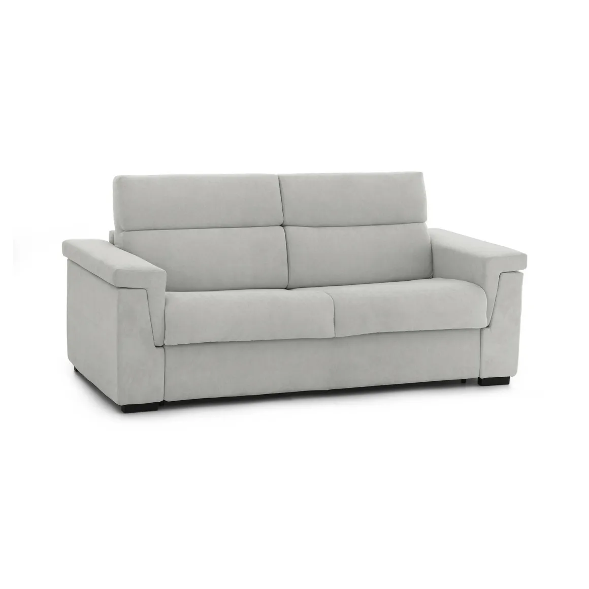 Divano Letto 2 Posti Grigio Chiaro Sfoderabile Contenitore 205x95 cm, Lavabile Made in Italy - Biscossi
