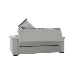 Divano Letto 2 Posti Grigio Chiaro Sfoderabile Contenitore 205x95 cm, Lavabile Made in Italy - Biscossi