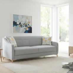 Divani Letto 3 Posti|Divano Contenitore Letto > Dmora Divano Letto 3 Posti Contenitore di Apertura Click-clack 203x90 cm, Lavabile - Propata Grigio Chiaro