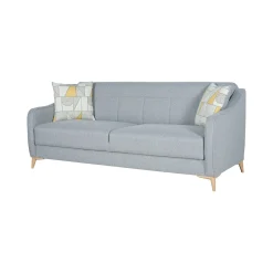 Divani Letto 3 Posti|Divano Contenitore Letto > Dmora Divano Letto 3 Posti Contenitore di Apertura Click-clack 203x90 cm, Lavabile - Propata Grigio Chiaro