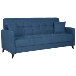 Divano Letto 3 Posti Grigio Chiaro Contenitore di Apertura Click-clack 211x92 cm, Lavabile - Novalesa