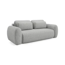 Divano Letto 3 Posti Grigio Chiaro Contenitore di Apertura a Libro 266x121 cm, Reclinabile - Sessame