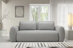 Divano Letto 3 Posti Grigio Chiaro Contenitore di Apertura a Libro 266x121 cm, Reclinabile - Sessame