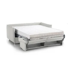 Divano Letto 3 Posti Grigio Chiaro Sfoderabile Contenitore 200x95 cm, Lavabile Made in Italy - Gravere
