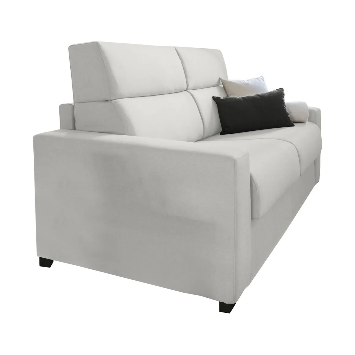 Divano Letto 3 Posti Grigio Chiaro Sfoderabile Contenitore 220x95 cm, Lavabile Made in Italy - Quindici