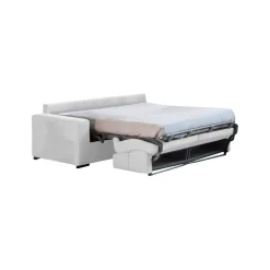 Divano Letto 3 Posti Grigio Chiaro Sfoderabile Contenitore 220x95 cm, Lavabile Made in Italy - Quindici