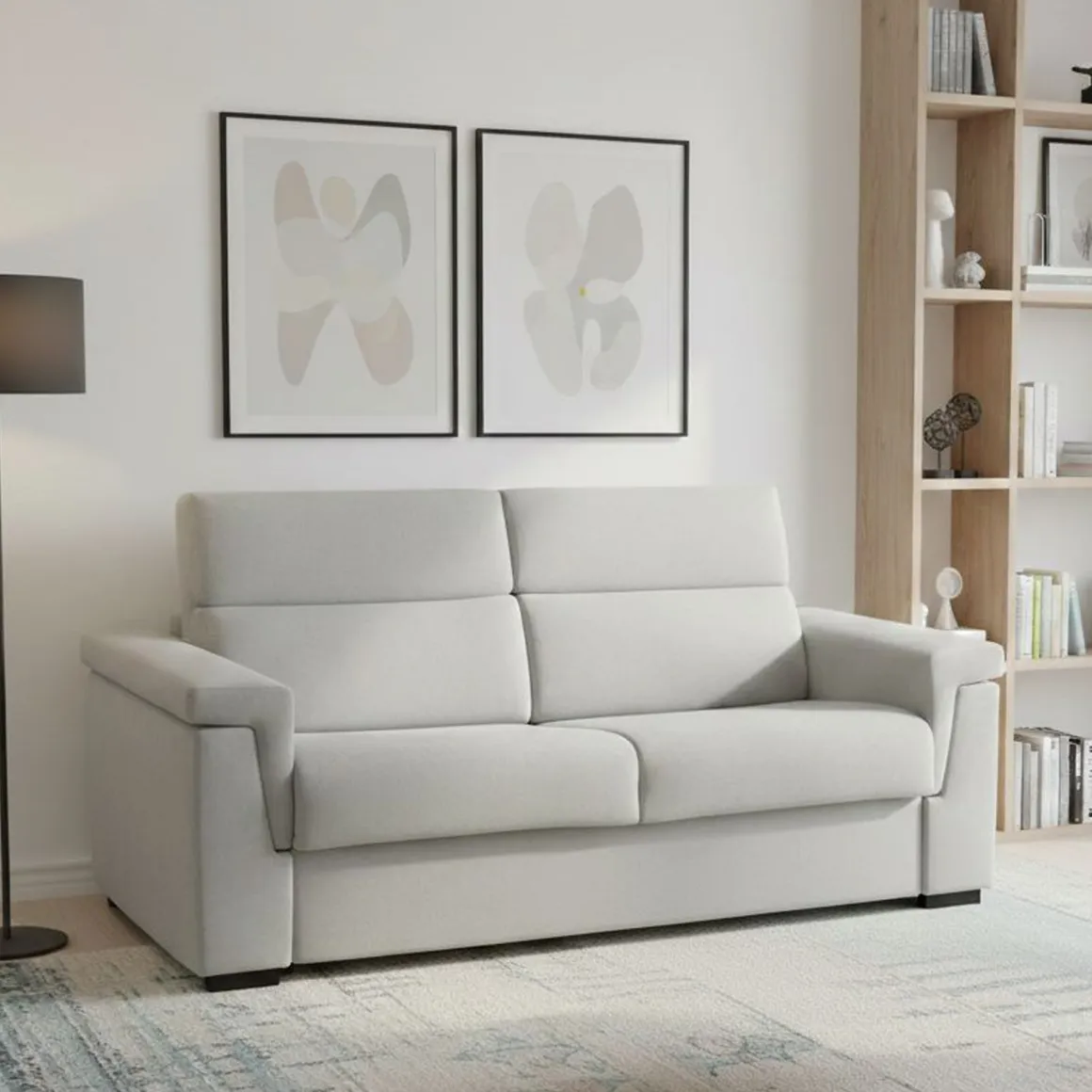 Divani Letto 3 Posti|Divano Contenitore Letto > Dmora Divano Letto 3 Posti Sfoderabile Contenitore 225x95 cm, Lavabile Made in Italy - Pacecos Grigio Chiaro
