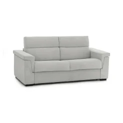 Divano Letto 3 Posti Grigio Chiaro Sfoderabile Contenitore 225x95 cm, Lavabile Made in Italy - Nus