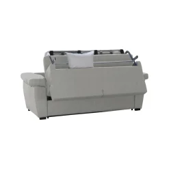 Divano Letto 3 Posti Grigio Chiaro Sfoderabile Contenitore 225x95 cm, Lavabile Made in Italy - Trino