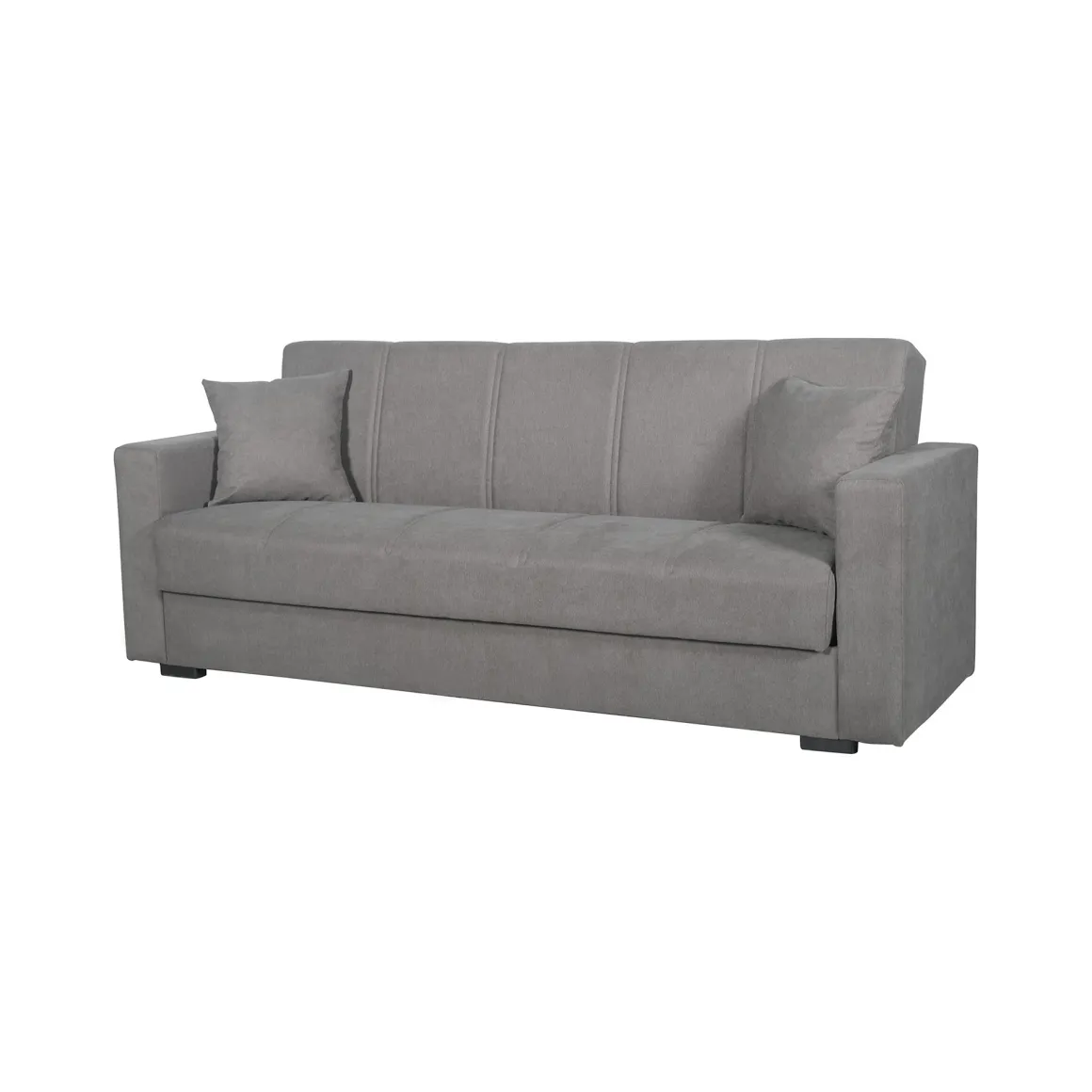 Divano Letto 3 Posti Grigio Contenitore di Apertura Click-clack 214x80 cm, Lavabile - Giaveno