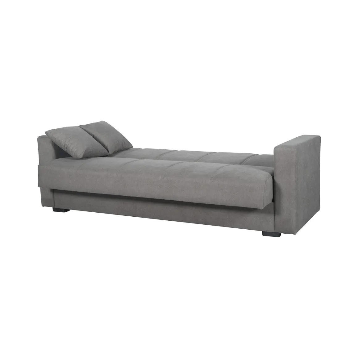 Divano Letto 3 Posti Grigio Contenitore di Apertura Click-clack 214x80 cm, Lavabile - Giaveno