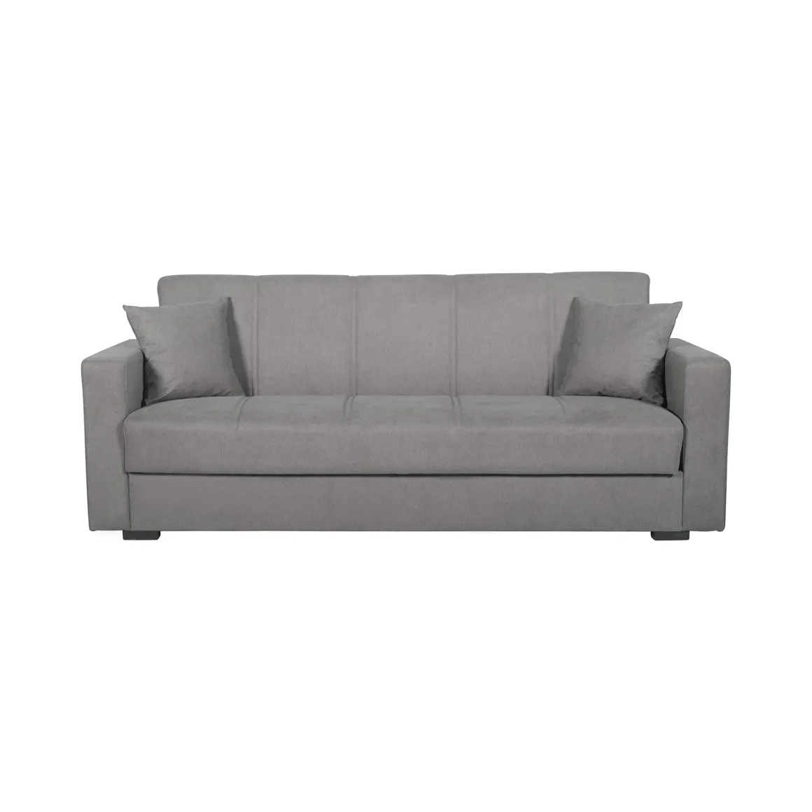 Divano Letto 3 Posti Grigio Contenitore di Apertura Click-clack 214x80 cm, Lavabile - Giaveno