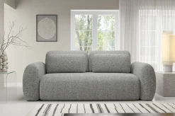 Divano Letto 3 Posti Grigio Contenitore di Apertura a Libro 266x121 cm, Reclinabile - Sessame