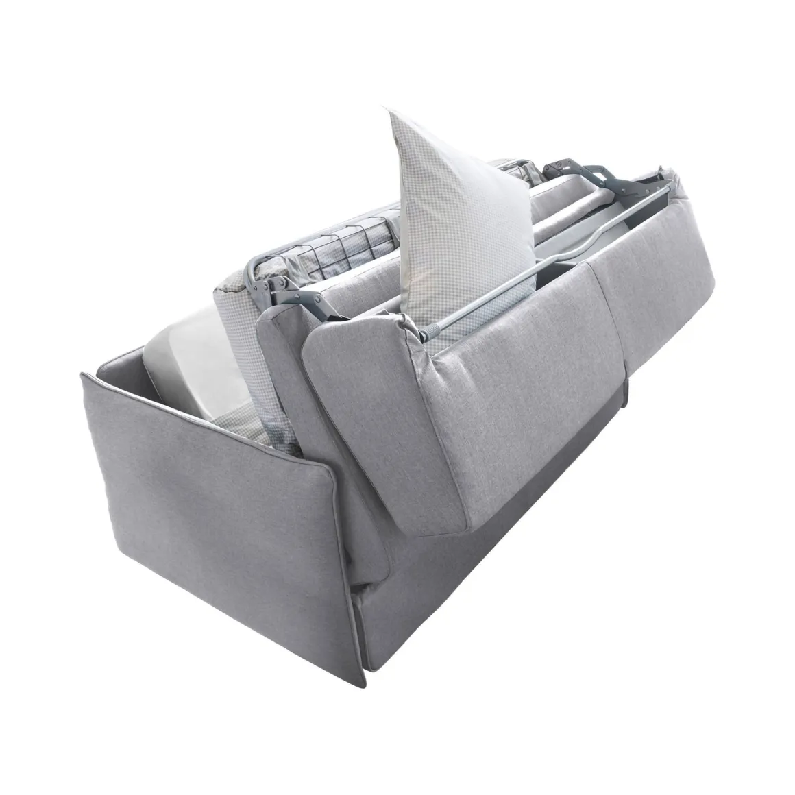 Divani Letto 2 Posti|Divano Contenitore Letto > Dmora Divano Letto 2 Posti Sfoderabile Contenitore 180x95 cm, di Apertura a Ribalta Made in Italy - Trovo Grigio