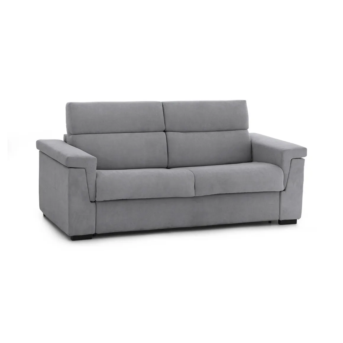 Divano Letto 2 Posti Grigio Sfoderabile Contenitore 205x95 cm, di Apertura a Ribalta Made in Italy - Biscossi
