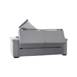 Divano Letto 2 Posti Grigio Sfoderabile Contenitore 205x95 cm, di Apertura a Ribalta Made in Italy - Biscossi