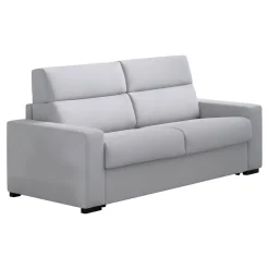 Divano Letto 3 Posti Grigio Sfoderabile Contenitore 220x95 cm, Lavabile Made in Italy - Marcon