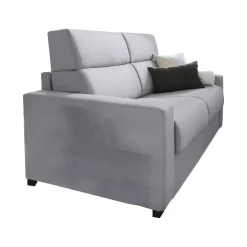 Divano Letto 3 Posti Grigio Sfoderabile Contenitore 220x95 cm, Lavabile Made in Italy - Marcon